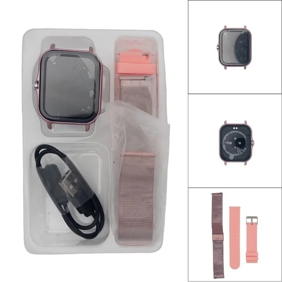 New Smartwatch Rose Gold Gold Black Fitness Tracker Watch - Picture 3 of 13